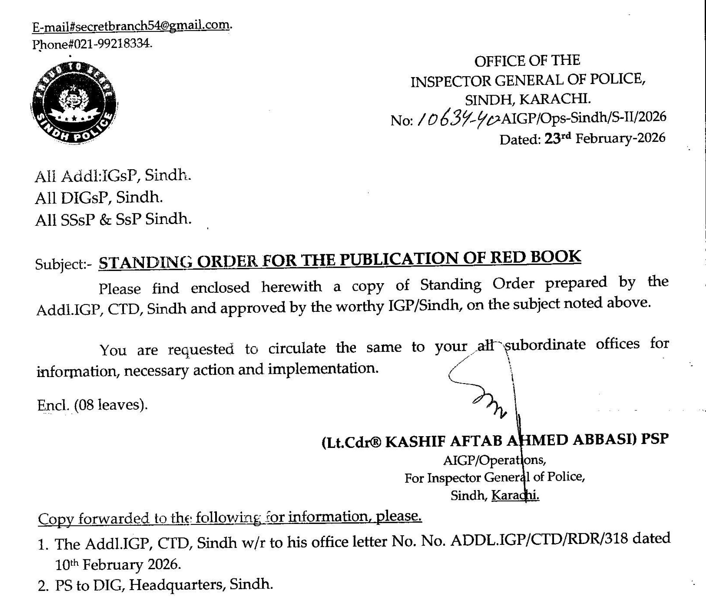 Standing Order For The Publication Of RED Book